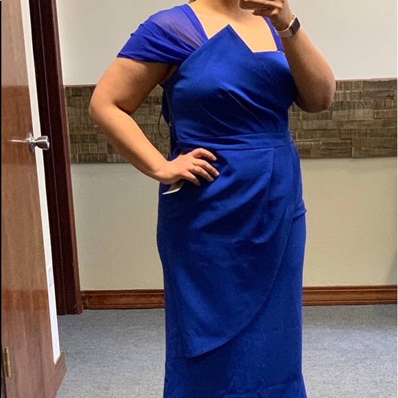 Strapless Faux Wrap Evening Dress - Picture 2 of 2